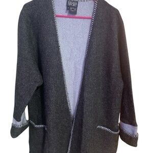 Escada Dark Gray Open Front Cardigan